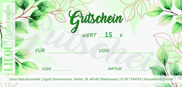 Geschenkgutschein 15€